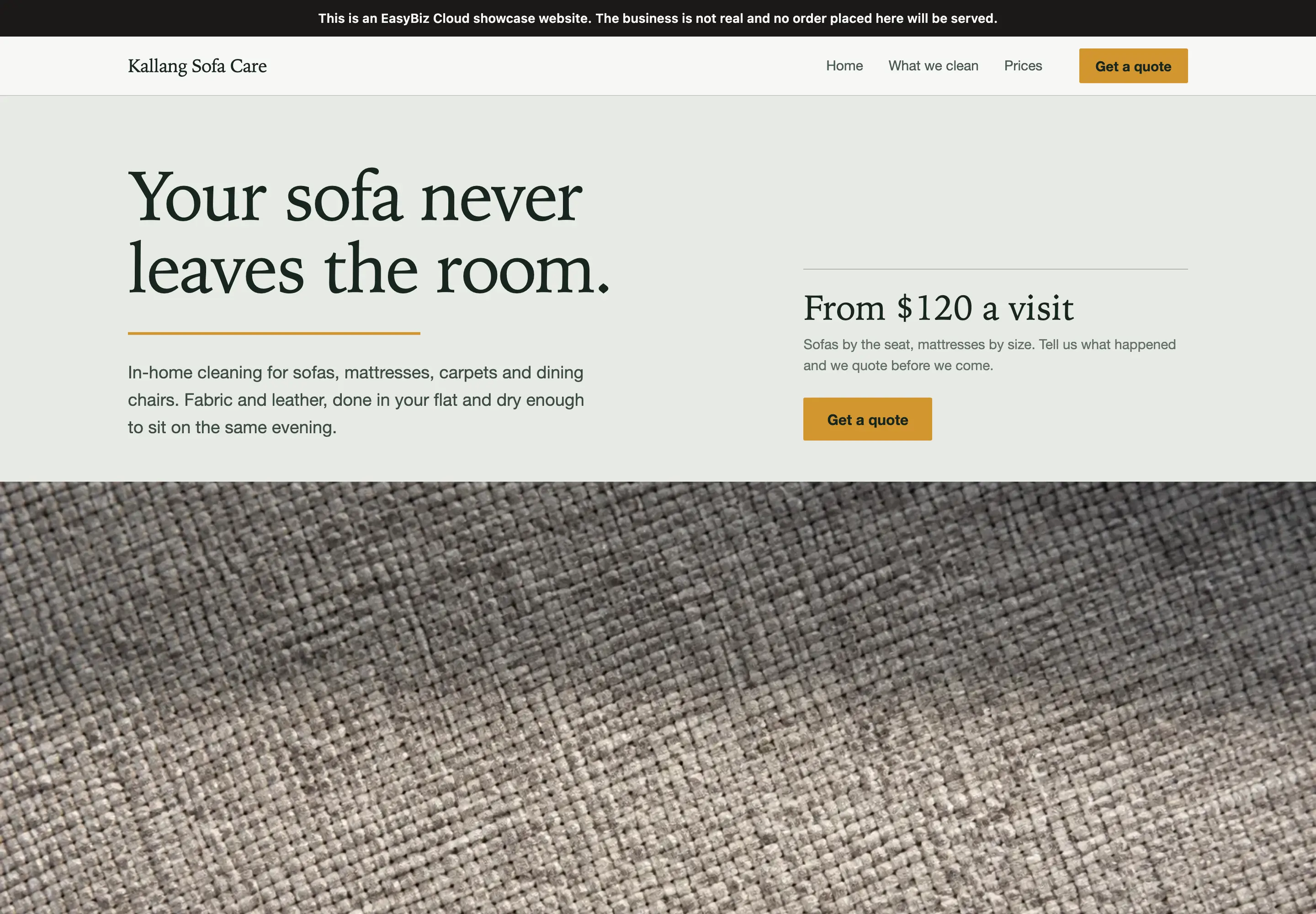Kallang Sofa Care 网站首页